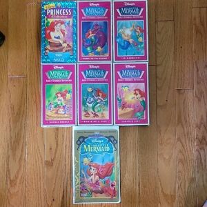 Disney Princess and Little Mermaid VHS Collection - Pink and Blue